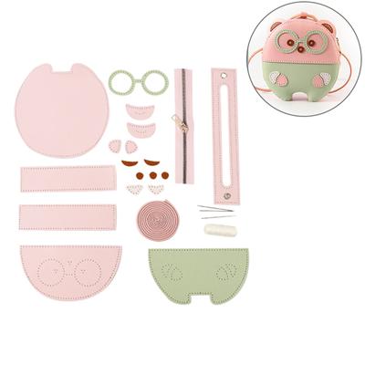 Set zum Selbermachen einer Schultertasche, handgefertigte Materialien zur Taschenherstellung, hübsches Bären-Umhängetaschen-Set, komplettes Geschenkset für Mädchen