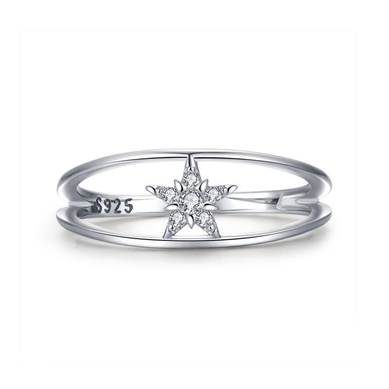 Tancise Classic 925 Sterling Silver  Zircon Ring Ladies Jewelry Wedding Promise Party Gift