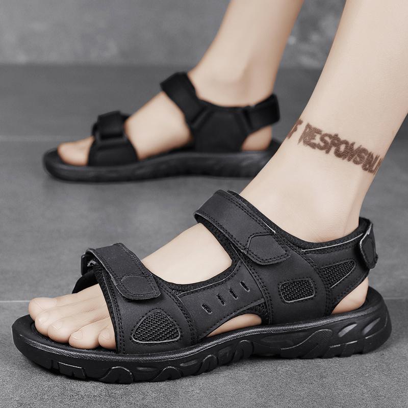 Mens Sandals Open Toe Breathable Adjustable Sneakers Non Slip Waterproof Applicable Outdoor Hiking Travel Beach Roman Shoes