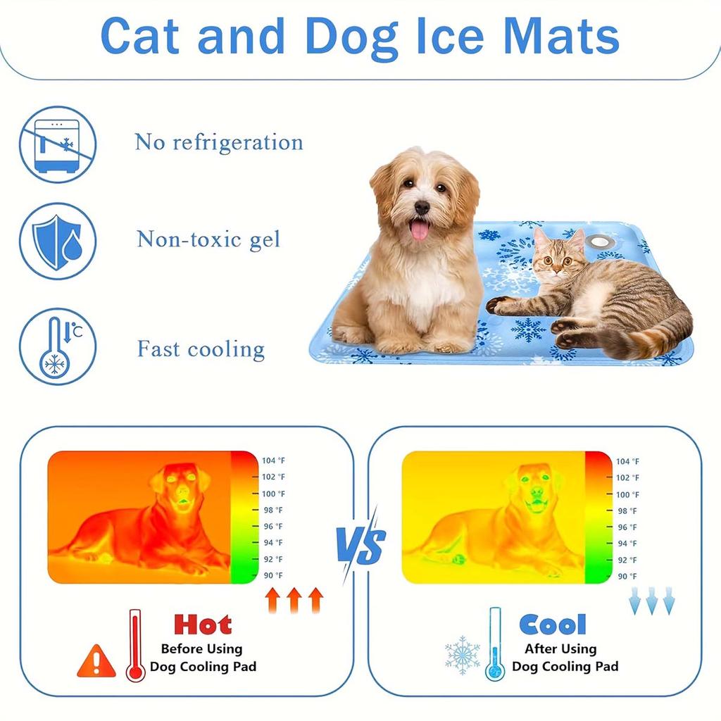 Pet Cooling Mat Ice Gel Self-Watering Cooling Pad Waterproof Wear-Resistant Floor Mat Durable Pet Cold Bed Cushion for Dog & Cat