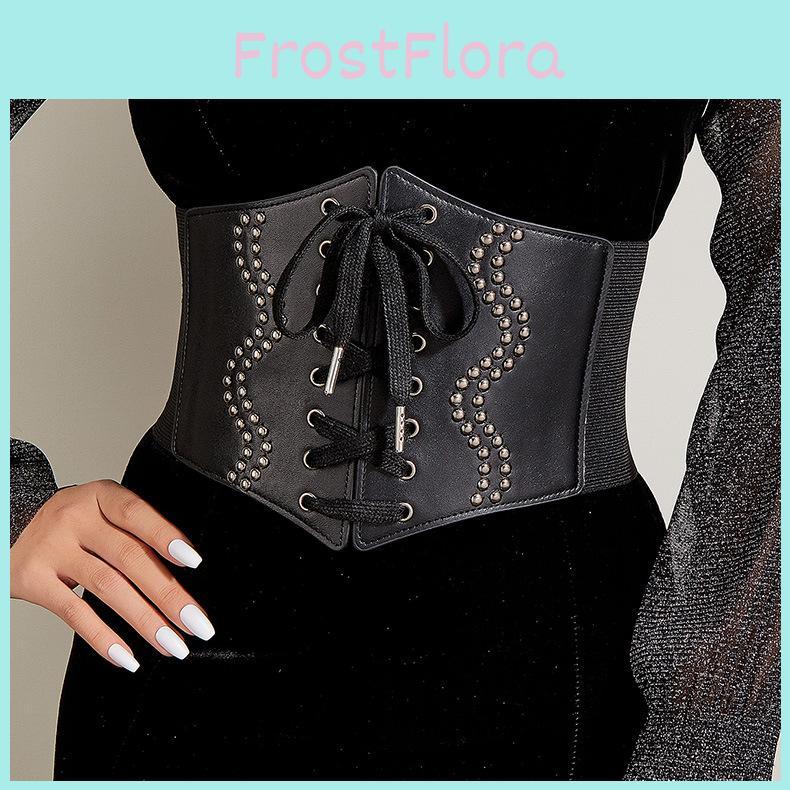 Fashionable And Rivet Strap Design Women Elastic Waistband For Dress Dressing