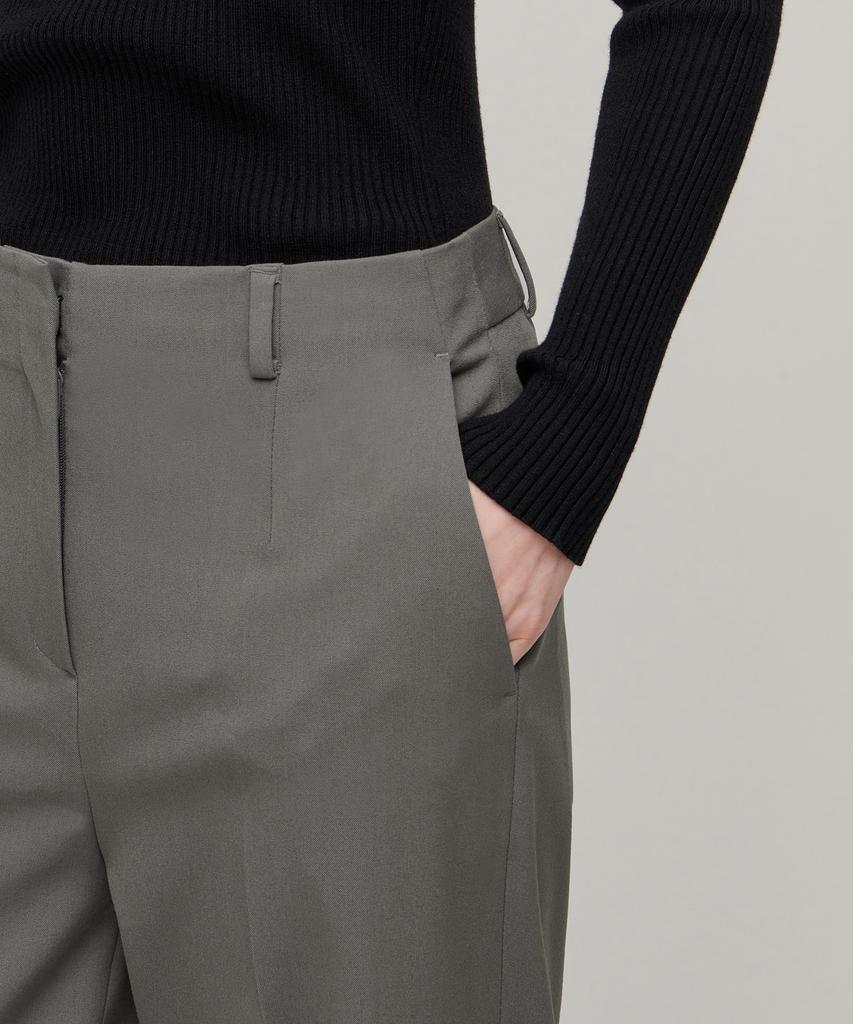 MUSINSA STANDARD WOMAN Women'S Waistbandless Tapered Crop Slacks [Warm Gray]