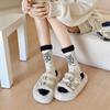 Bubble Mouth Line Doll Lolita Socks Women Vintage Polka Dot Slim Leg Socks Pure Cotton Mid-Leg Socks