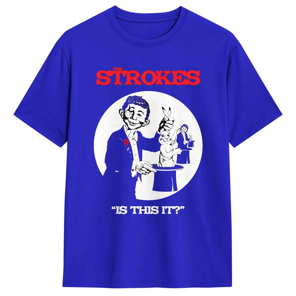 The Strokes Band T-Shirt Strand Reines Baumwoll-T-Shirts Für Herren Hip Hop Bedrucktes T-Shirt Kurze Ärmel Y2K Basic Top T-Shirts
