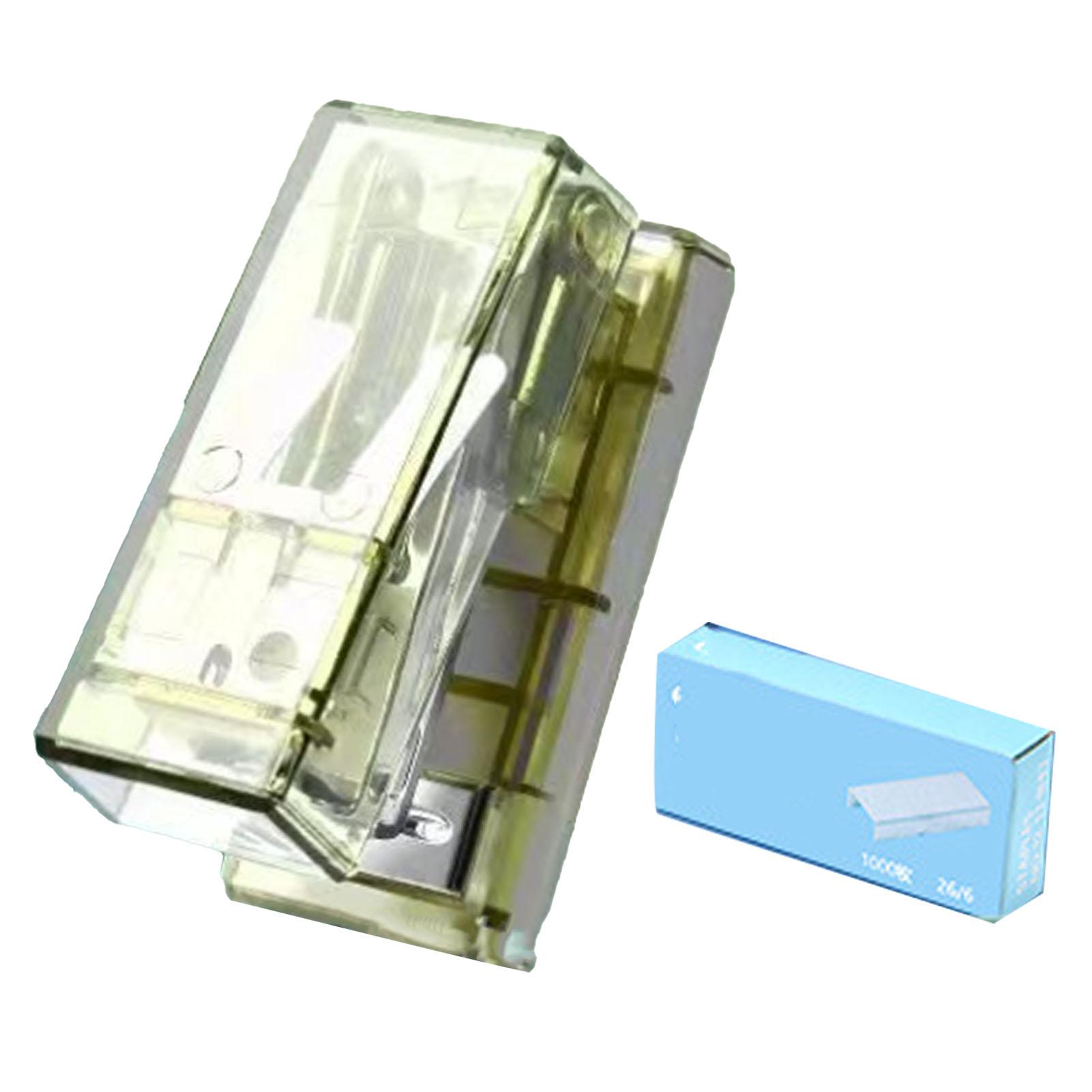 

Мини-степлер, симпатичный, портативный, полупрозрачный, стальной, экономит усилия, офисный настольный степлер для Green