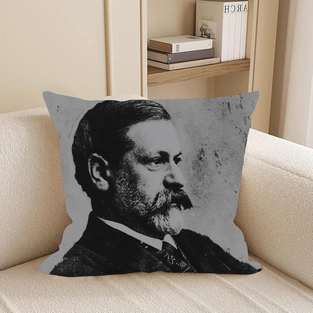 Sigmund Freud Founder Of Psycho Analysis Pillow Case Square Double-Sided Printing Short Plush Sofa Cushion Cover Bedroom Bedside