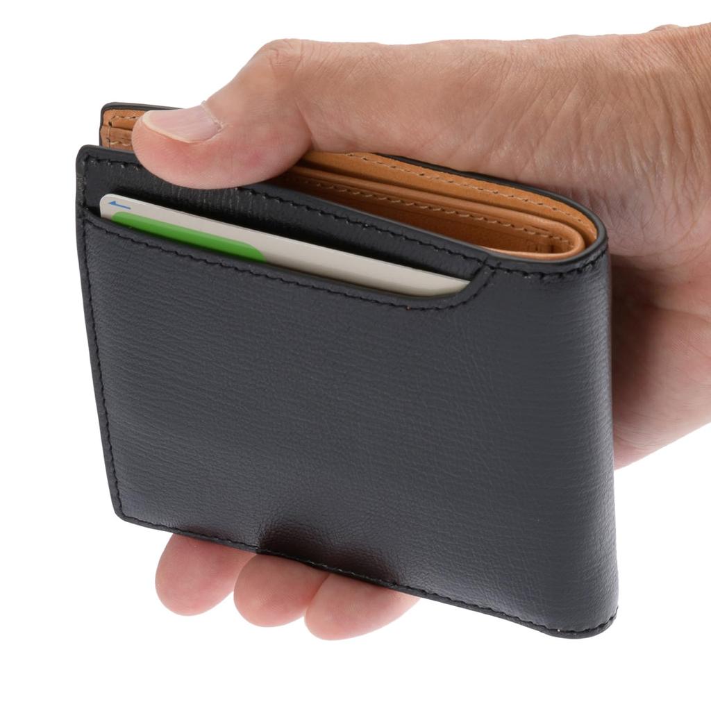 Milagro Bonaudo Palmerato Goat Leather Bifold Wallet Folding Wallet Large Capacity Coin Purse Card Goat Leather Genuine [MILAGRO] (Wallet Men's