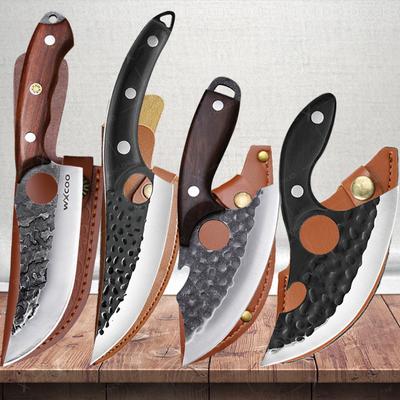 4 Stück, Ausbeinmesser, Metzgerbeil, geschmiedetes Edelstahl, Haushaltsküchenmesser, Obst- und Gemüseschneidemesser mit Abdeckung