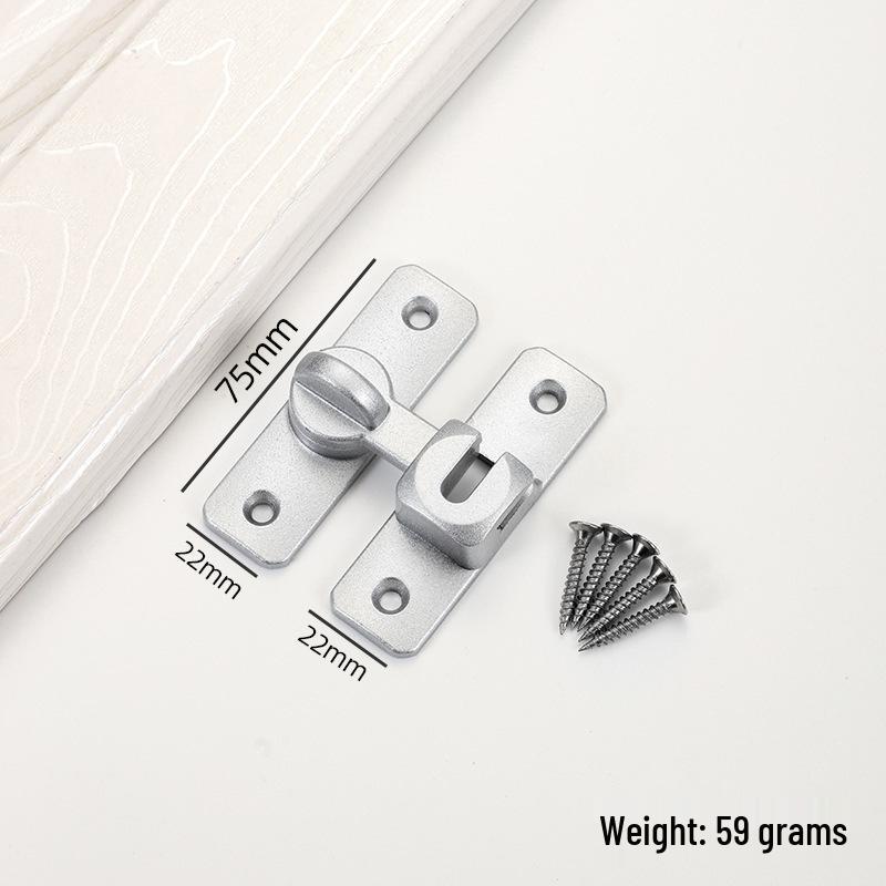 Zinc Alloy No-Punch 90° Door Latch - Thickened Push-Pull Sliding Door Lock Buckle