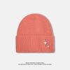 Autumn and Winter Hat Women's Rivet Star Versatile Large Head Circumference Warm Ear Protection Woolen Hat Thickened Face Small Knitted Hat