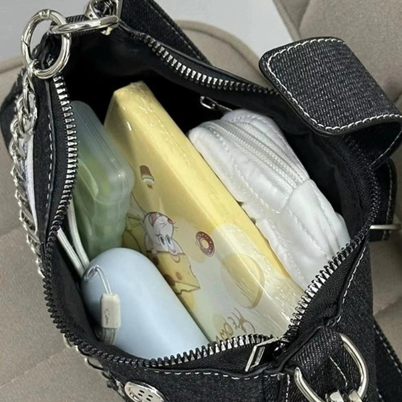 Fashion Women's Handbags Stars Pattern Cool Girls Underarm Bag Fashion Canvas Female Small Shoulder Bags Chain Tote Purses