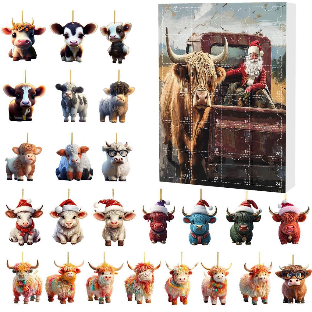 Weihnachts-Blindbox Mit Yak-Tier Acryl-Dekorationen Für Feiertagsbaum-Hänger Und Party-Geschenke