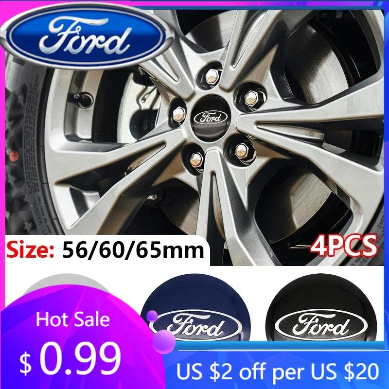 Nouveau 2026 Autocollant de Voiture 2025 Chaud 4pcs 56/60/65mm Cache-Moyeux de Roue de Voiture Autocollants Badge Pour Ford Fiesta Mondeo Explorer Focus Mo