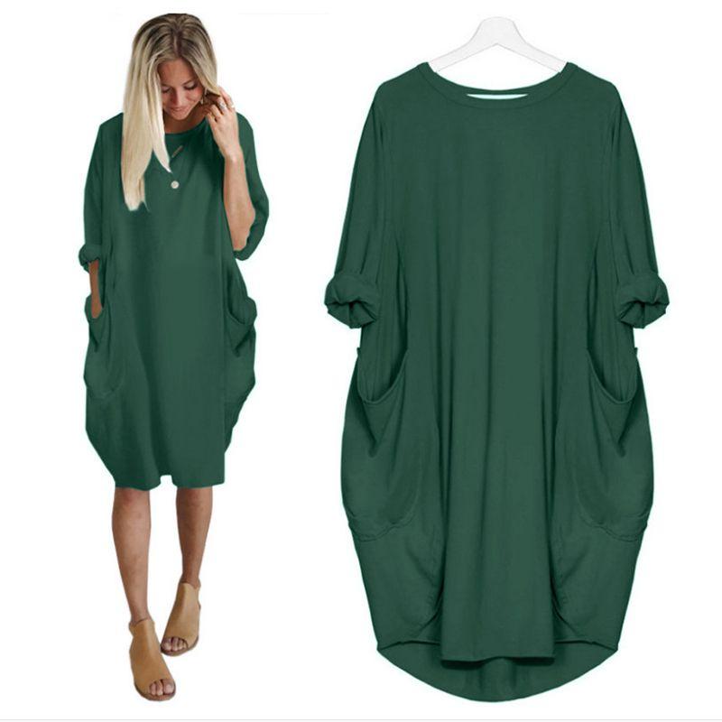 Elegant Women Stretch Loose Baggy Jumper Tops With Pockets For Perfect Party Look