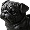 3D Printed Pug Figurine Planter, Realistic Dog Statue with Back Planting Slot, Matte Black Decor for Succulents Mini Plants Herbs, Multi-use Storage