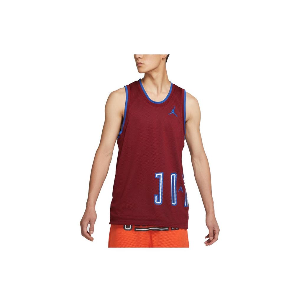 Air Jordan Sport Dna Logo Reversible Mesh Basketball Tank Top Men Tops Burgundy DA7235-677