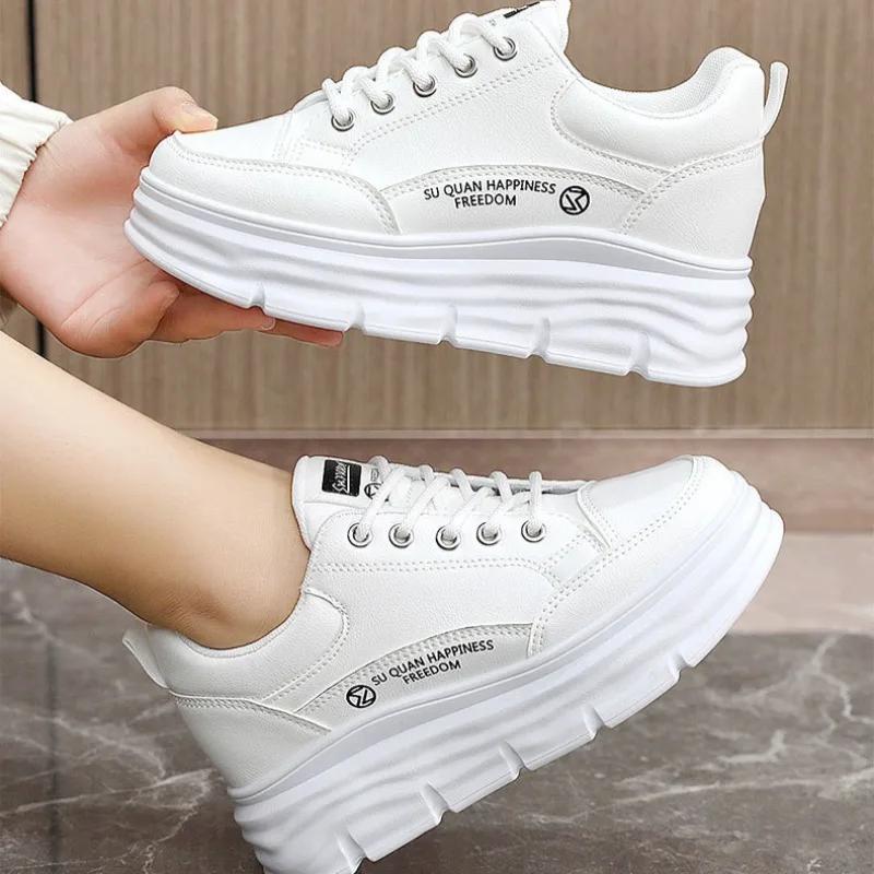 New Woman's Vulcanized Shoes Spring All-match Platform White Casual Shoes Fahsion Female Board Shoe Sneakers Zapatoas Mujer 2025