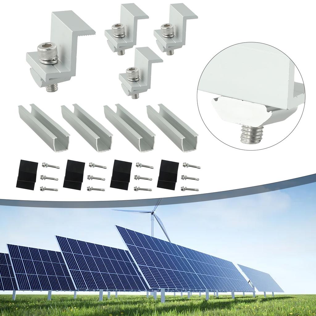 Efficient Solar Panel Module Mounting System, Trapezoidal Roof Mount With Strong Load Distribution And Easy Installation