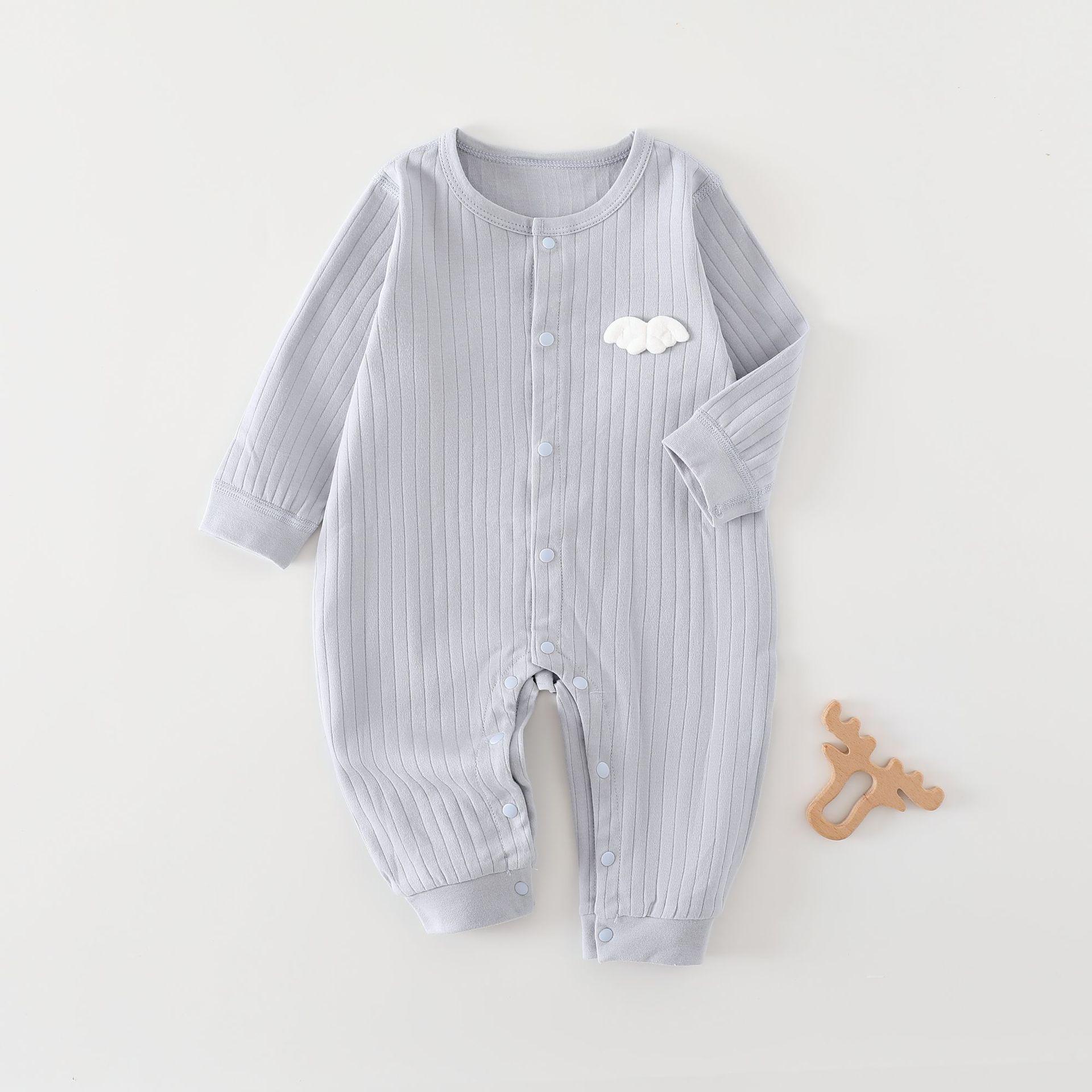 Unisex Newborn Baby Jumpsuit - Pure Cotton, Seamless Spring/Autumn Pajamas 80 cm