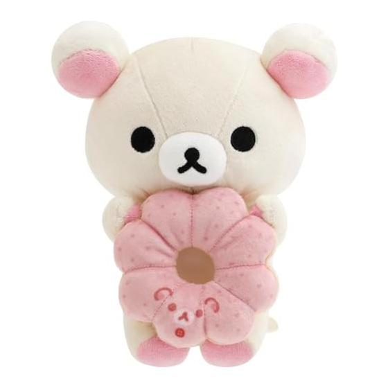 San-X Rilakkuma Rilakkuma x Mister Donut Donut Stuffed Animal Korilakkuma (Pon de Strawberry) MV27201 H160 x W150 x D100mm