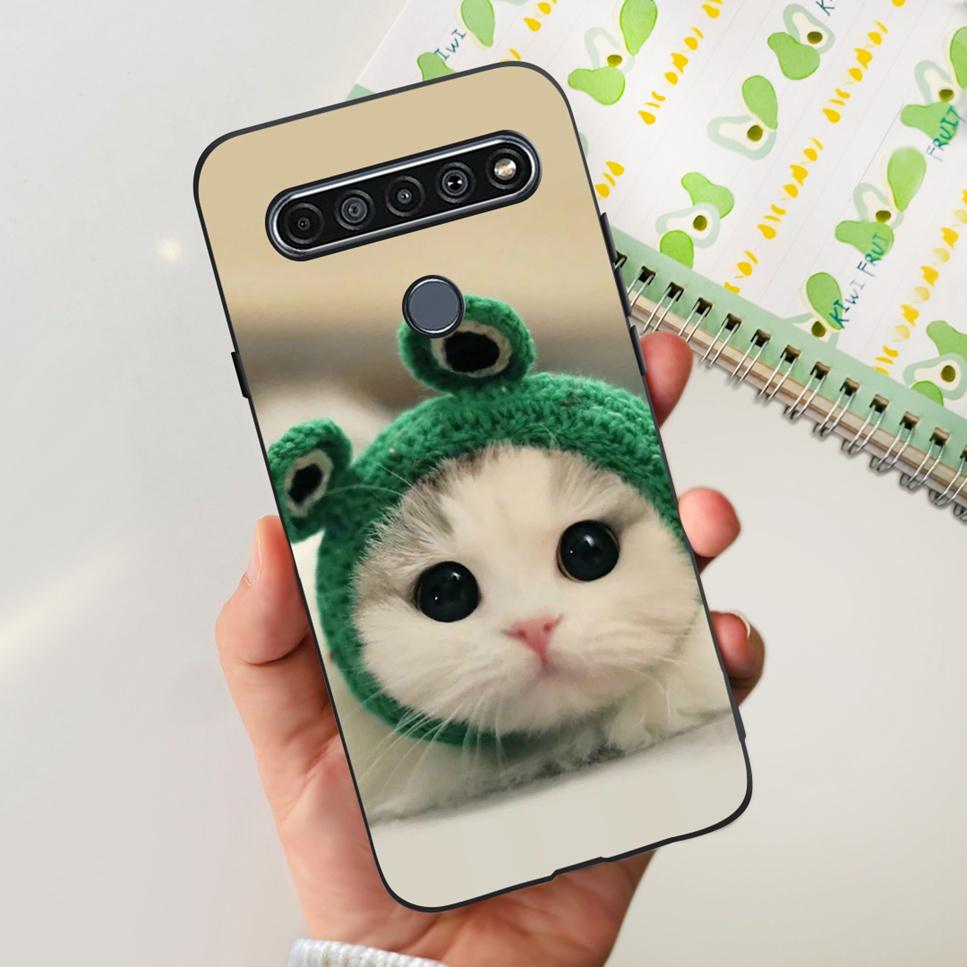 For LG K41S K 41S Case 2020 Black Silicone Cute Fashion Flower Shockproof Bumper For LGK41S LM-K410 Phone Back Cover 6.55" Funda