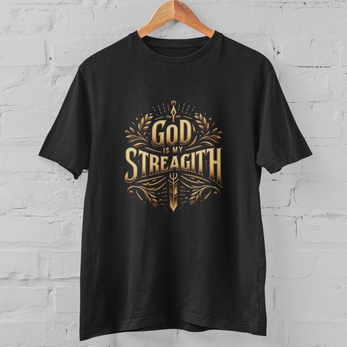 God Is My Strength Shirt Christian Faith Vintage Religious T-Shirt Tee XS