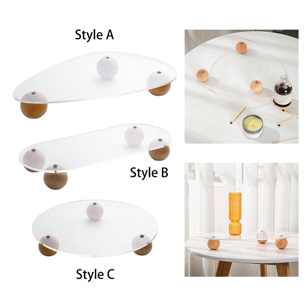 Acrylic Storage Plate Multipurpose Modern Organizer, Home Decor Transparent Tray Rack for Living