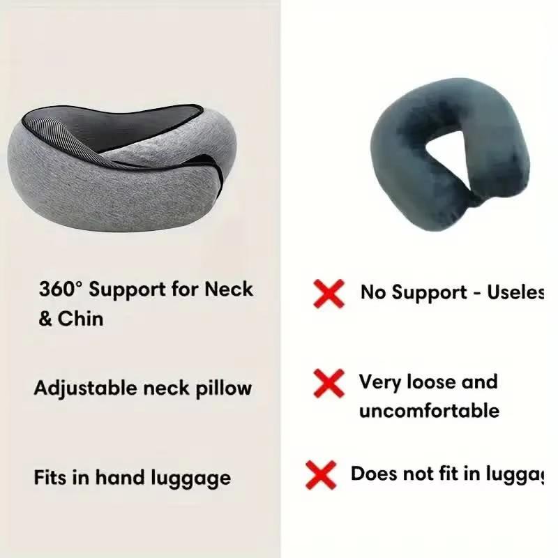 Travel Neck Pillow Memory Foam U-shaped Pillow Snail Style Travel Neck Support Portable Adjustable Soft Noon Break Sleep Pillows