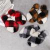 Cross Furry Slippers for Winter Indoor Plush Flat Floor Mop with Exposed Toes and Warm Cotton Mop
