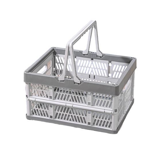 Inklapbare Opbergkrat Plastic Opvouwbare Opbergmand Grote Capaciteit Stapelbare Krat met Handvatten voor Kantoor Slaapkamer Keuken Speelkamer