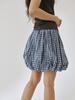 Peullijeupeulojegteu Balloon Skirt, Blue Check