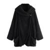 Women's Fashion Solid Color Casual Loose-fitting Fleece Collared  Sleeve Cardigan Jacket
