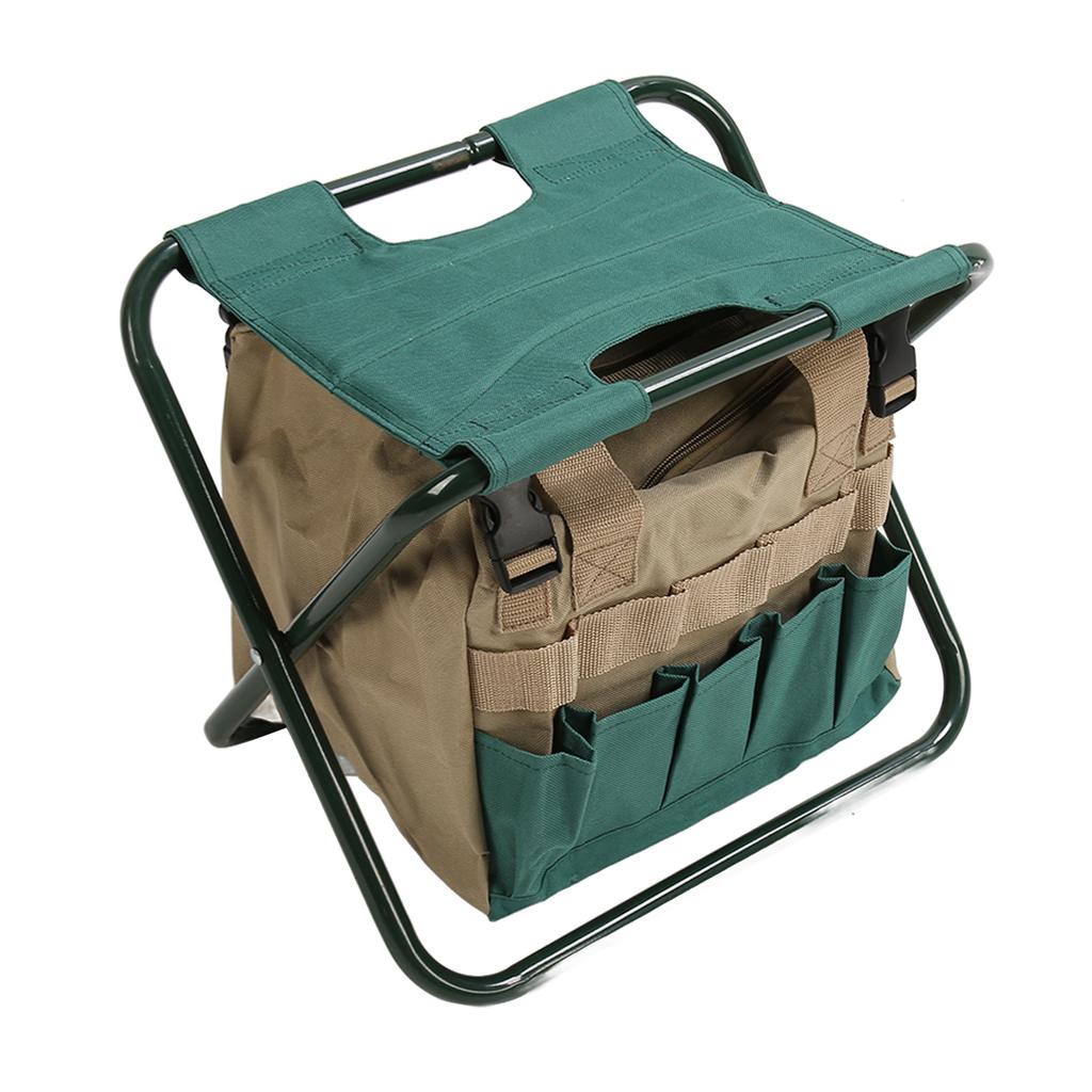Heavy Duty Folding Stool Bag Multifunctional Gardening Folding Toolkit Stool for Gardeners