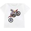 Funny Dirt Bike Motorcycle Print T-shirt Boys Cool White T Shirts Kids Harajuku Summer Short Sleeve Tshirt Tops