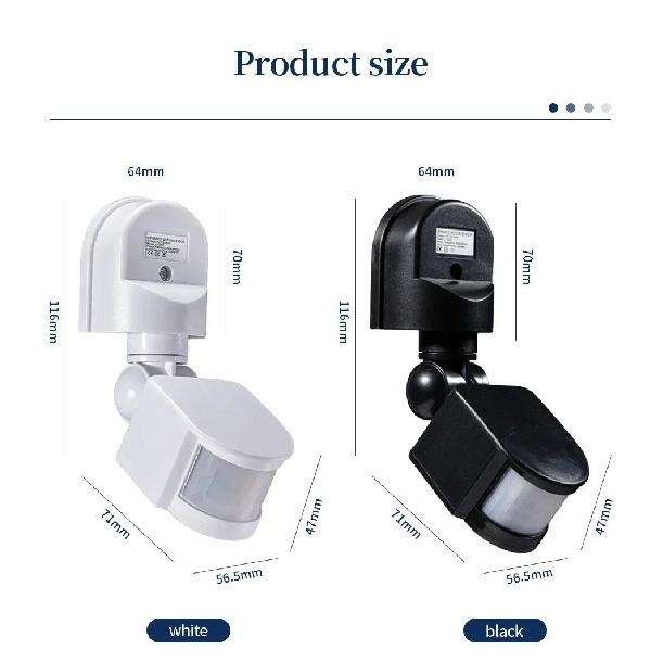 PIR Human Presence Motion Sensor 220V 110V 12V Automatic Infrared Light 180 Degree Rotating Outdoor Timer Switch Motion Sensor