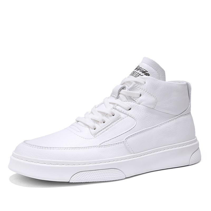 

Новые осенние мужские ботинки, высококачественные туфли из искусственной кожи, модные ботильоны на шнуровке, белые кроссовки для мужчин, повседневная обувь с высоким верхом для мужчин 44 белый