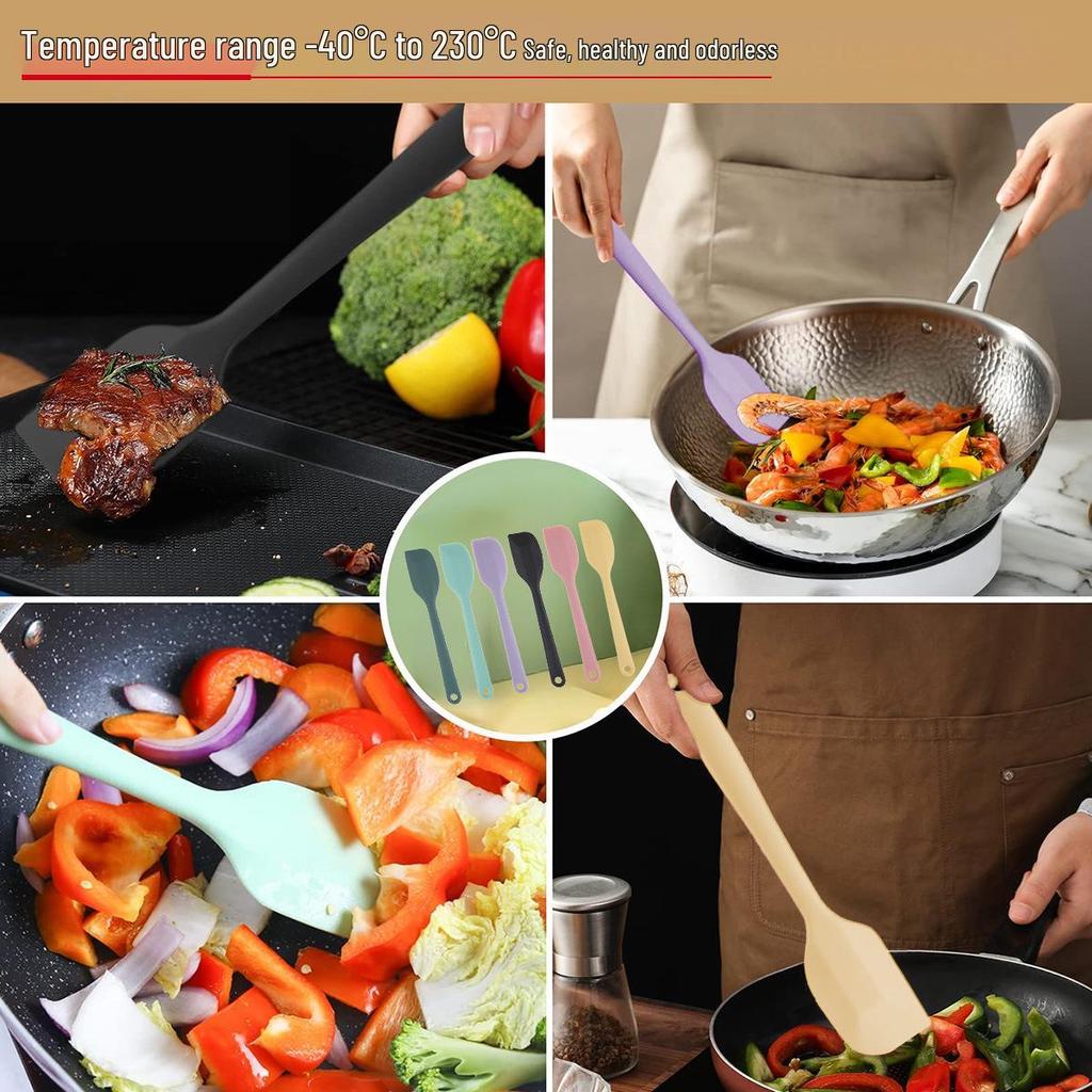 Heat-Resistant Silicone Baking Scraper & Spatula for Mixing and Cream
