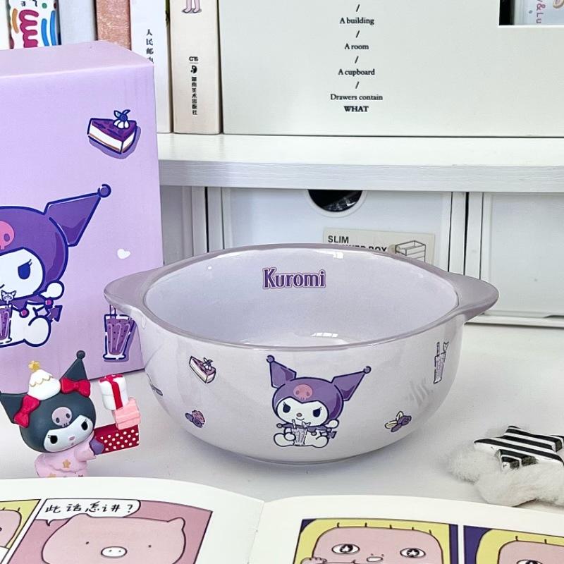 

Милая керамическая миска для риса Sanrio Детская тарелка для еды Куроми Посуда Керамическая форма для запекания Подарок на день рождения
