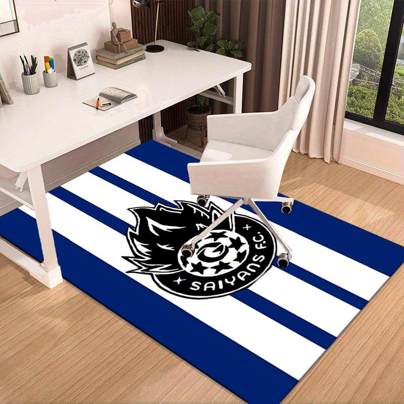 Flame Soccer Emblem Printed Area Rug for Office, Chair Rug, Decorative Carpet Floor Mat, Large Size Fan gifts Christmas gifts