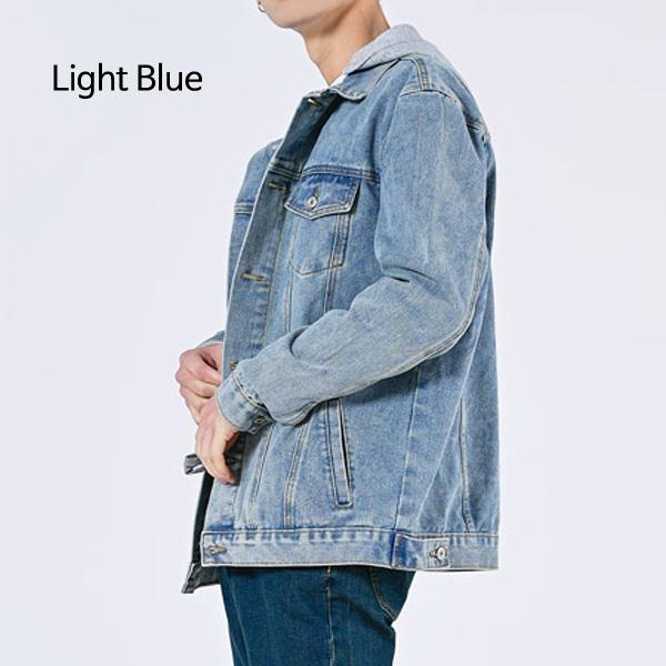 Jeans Jacket for Men with Hooded Denim Jacket Korea Fashion