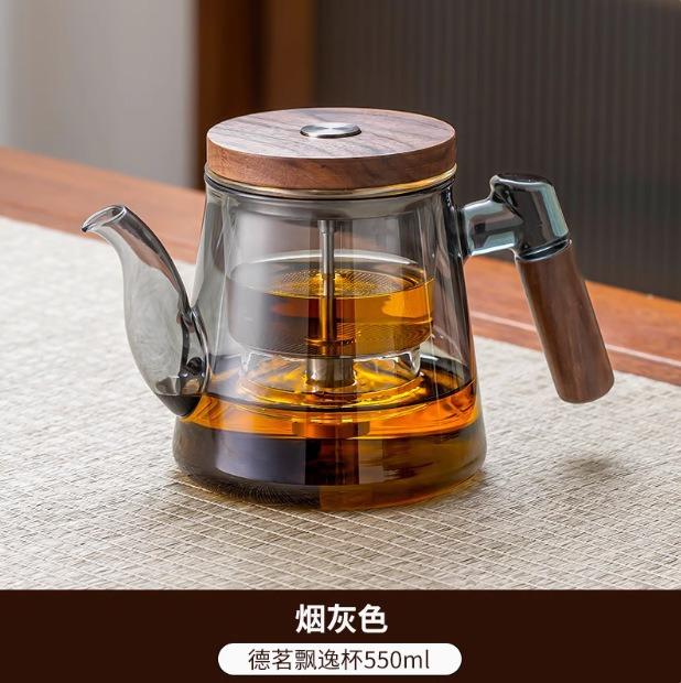 

The all-glass inner pot of the teapot is a household push-button tea-water separation cup with a floating design 400-600ml