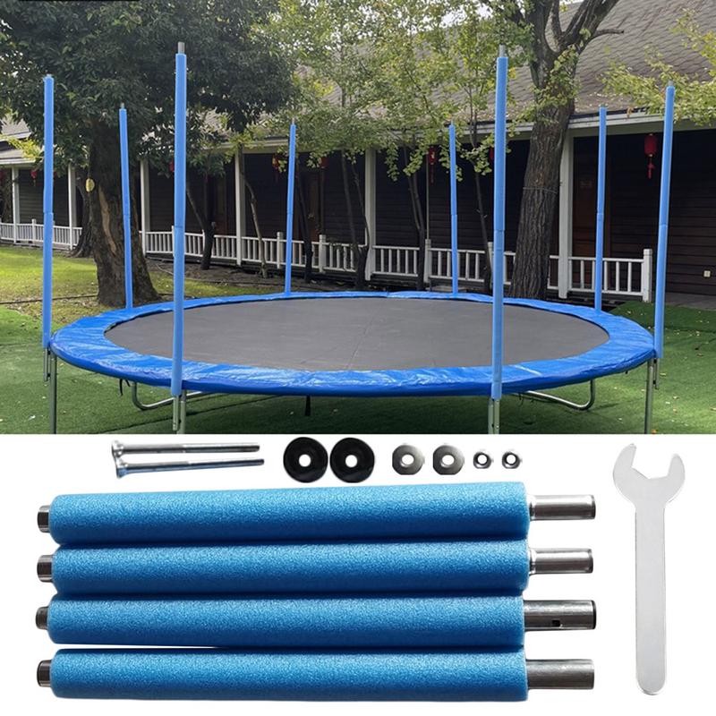 Trampoline Poles Replacement Trampoline 6-16Ft Safety Enclosure Pole Straight Tube Replacement Part with Screw Foam Canopy
