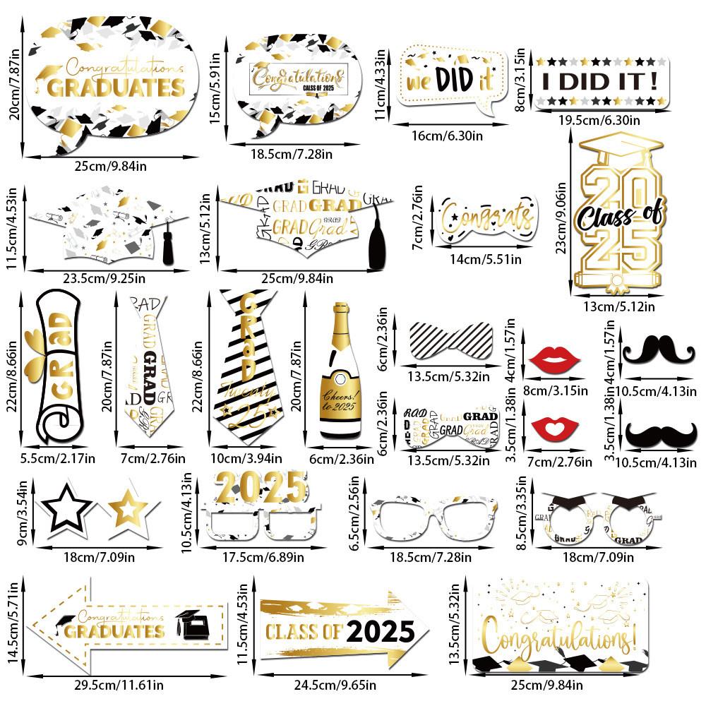 Theme Season Graduation Bachelor Hat Pattern Handheld Photo Frame Prop Photo