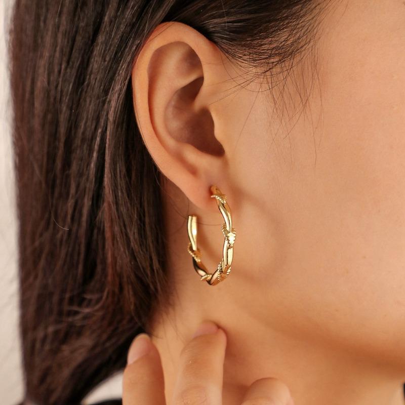 Chinese Style Exaggerated Snake Body Wrapped Earrings Trendy Metal Hip Hop Earrings