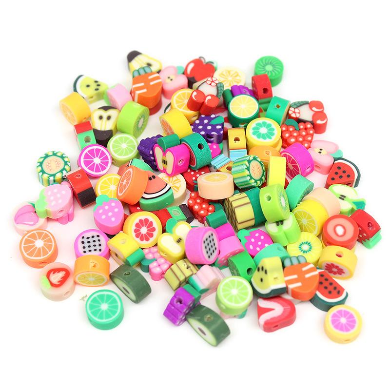 Soft Pottery Pieces Beaded Diy Mobile Phone Chain Accessories Loose Beads Smiley Face Letters Animal Fruit Mixed Soft Pottery