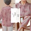 Yuzhaolin Senior Women's New Chinese Style Print Stand Collar Shirt
