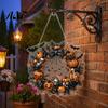 Halloween Decoration for Front Porch Pumpkin Pendant with Hanging Chain Waterproof Acrylic Welcome Spooky Plaque Sign Door Window Wall Indoor Outdoor