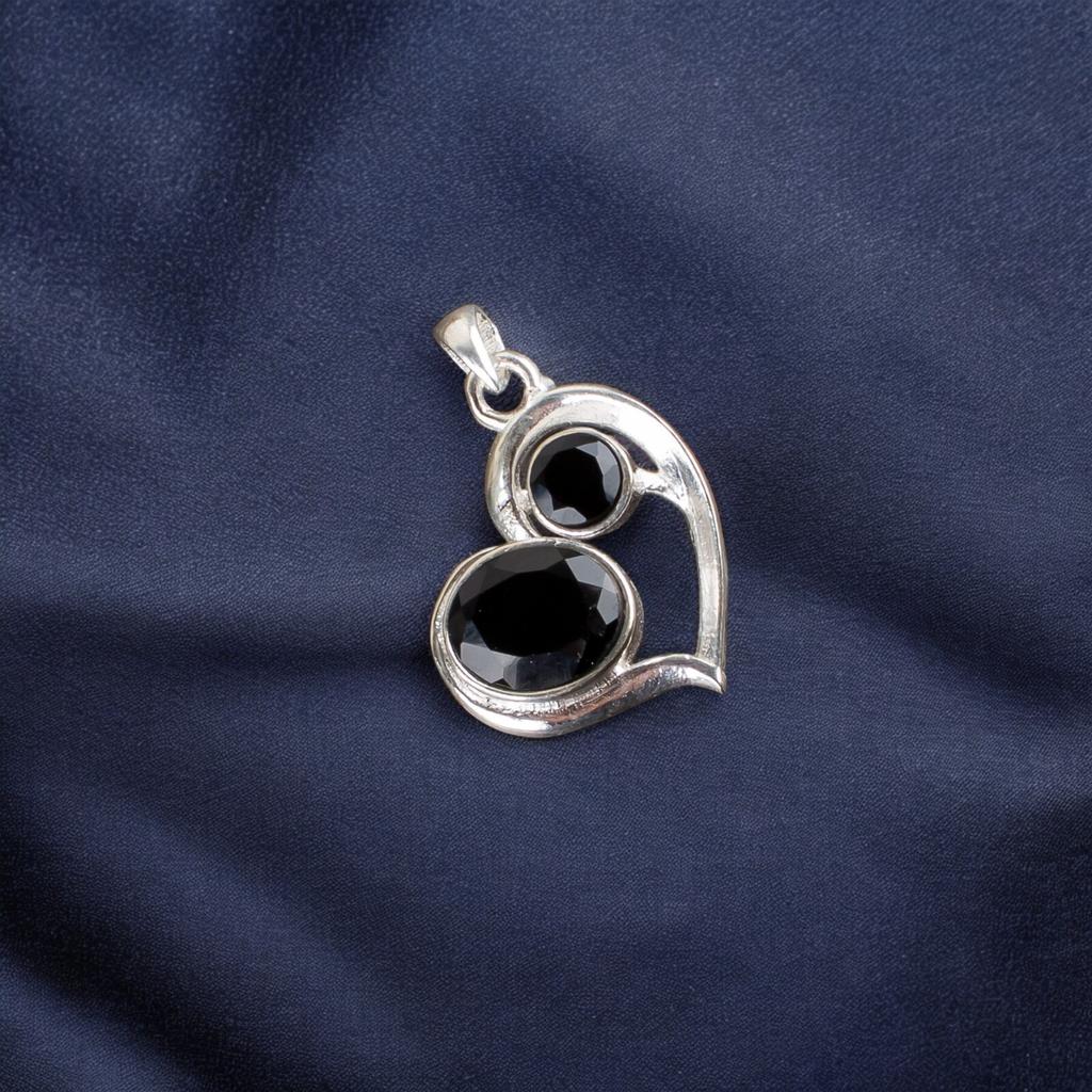 Dainty Black Onyx Gemstone 925 Sterling Silver Jewelry Necklace Pendant For Her CP-3-15