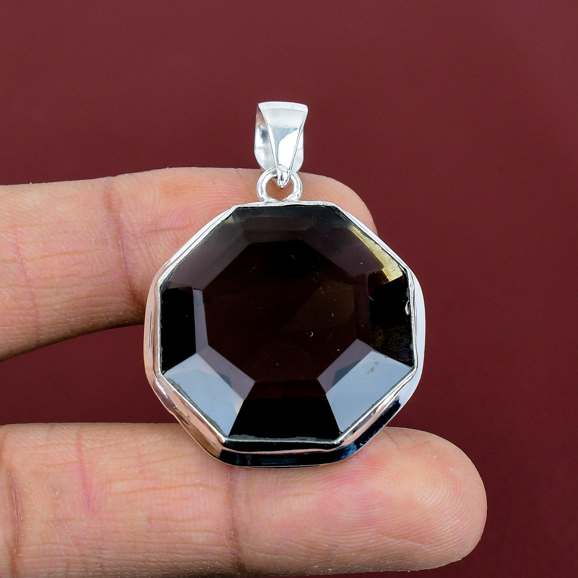 

Faceted smoky quartz pendant 925 sterling silver pendant handmade pendant smoky quartz gemstone jewelry healing stone pendant gifts for wife