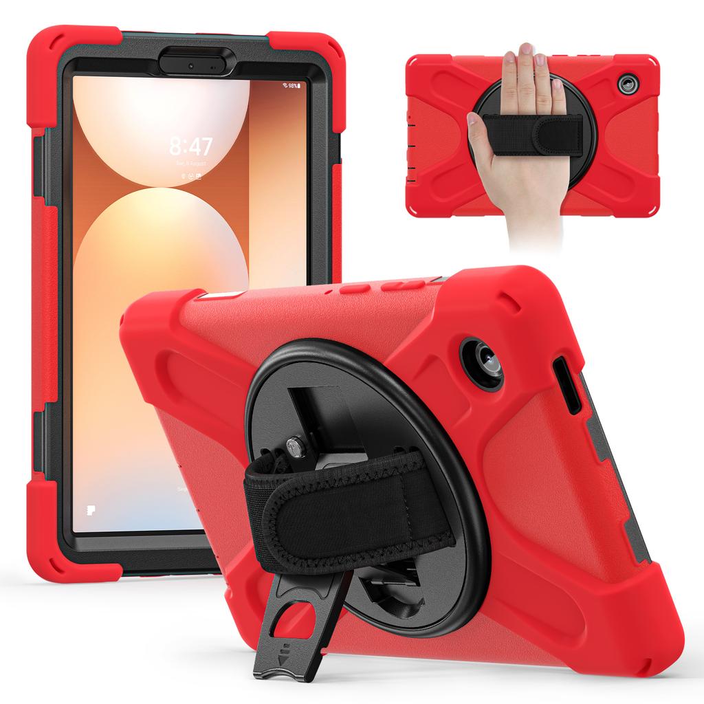 Case for Samsung Galaxy Tab A11 + 11" 8.7" 360 Degree Rotate Stand Case Shockproof Silicone-PC Stand Cover+Shoulder Straps